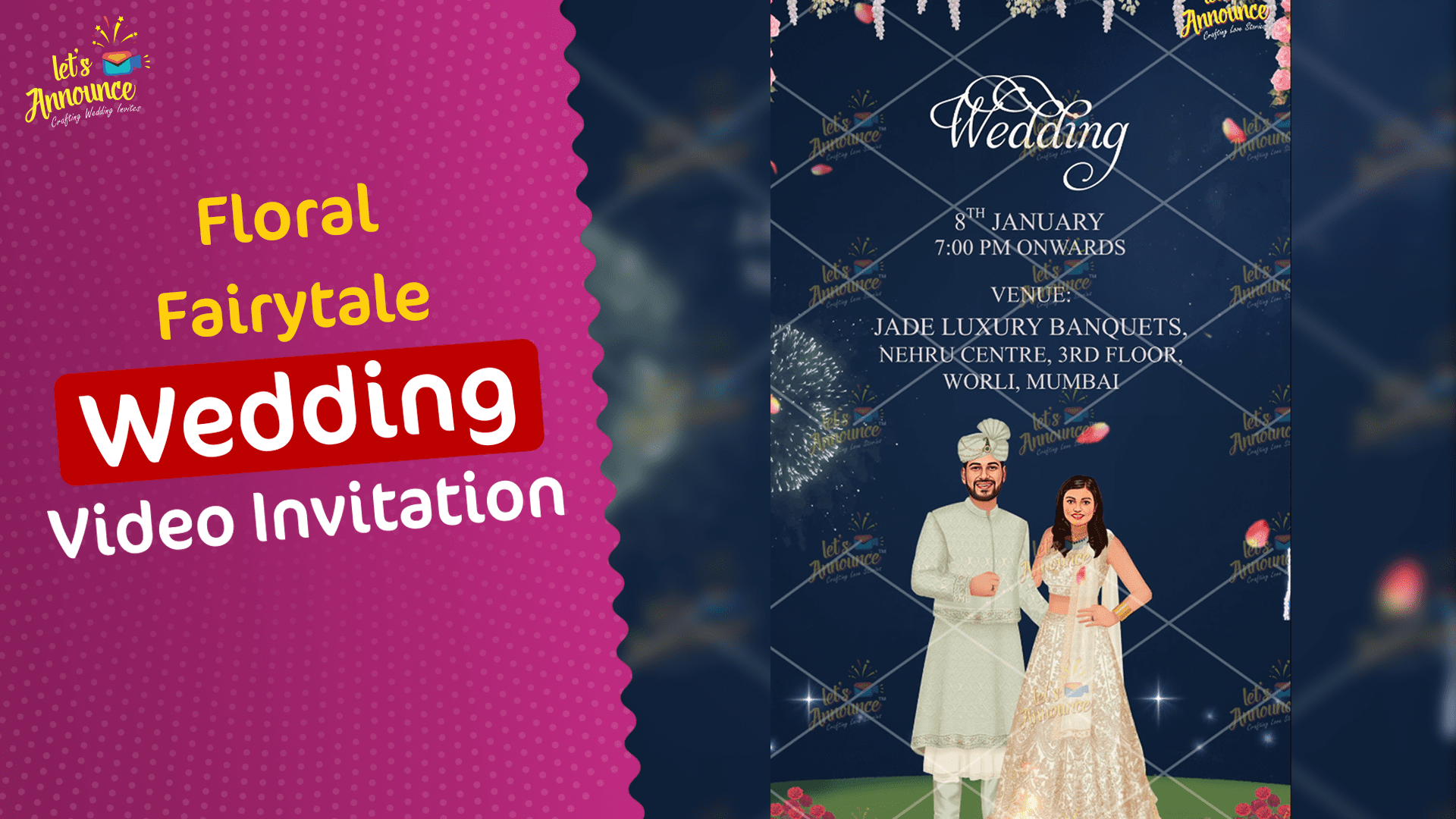 Floral Fairytale Wedding invitation - 90 sec (USD 99$)