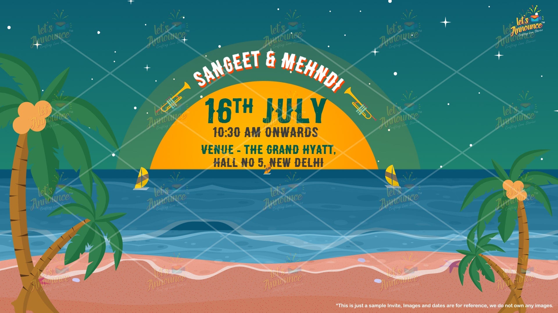 Amazing Beach Wedding Invite-61 sec (USD 100$)