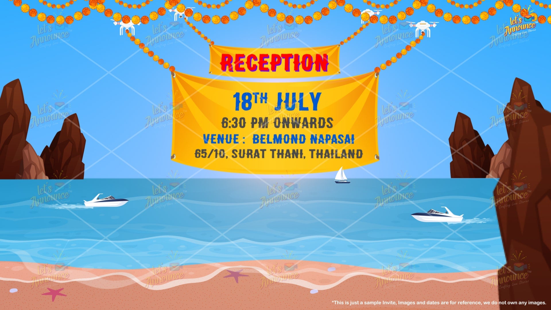 Amazing Beach Wedding Invite-61 sec (USD 100$)