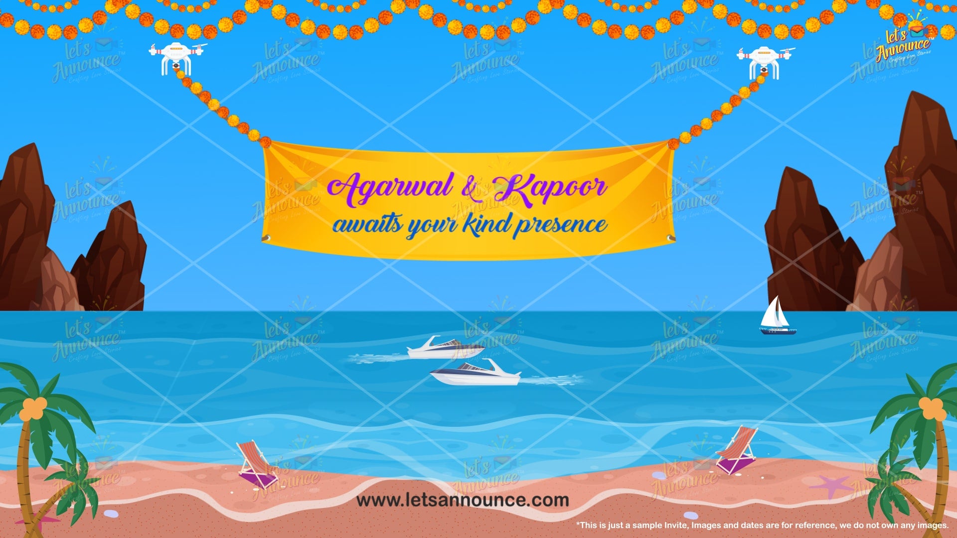 Amazing Beach Wedding Invite-61 sec (USD 100$)