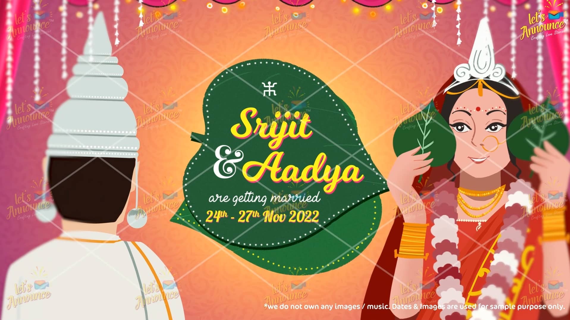 Bengali wedding Invitation -90 sec (USD 99$)