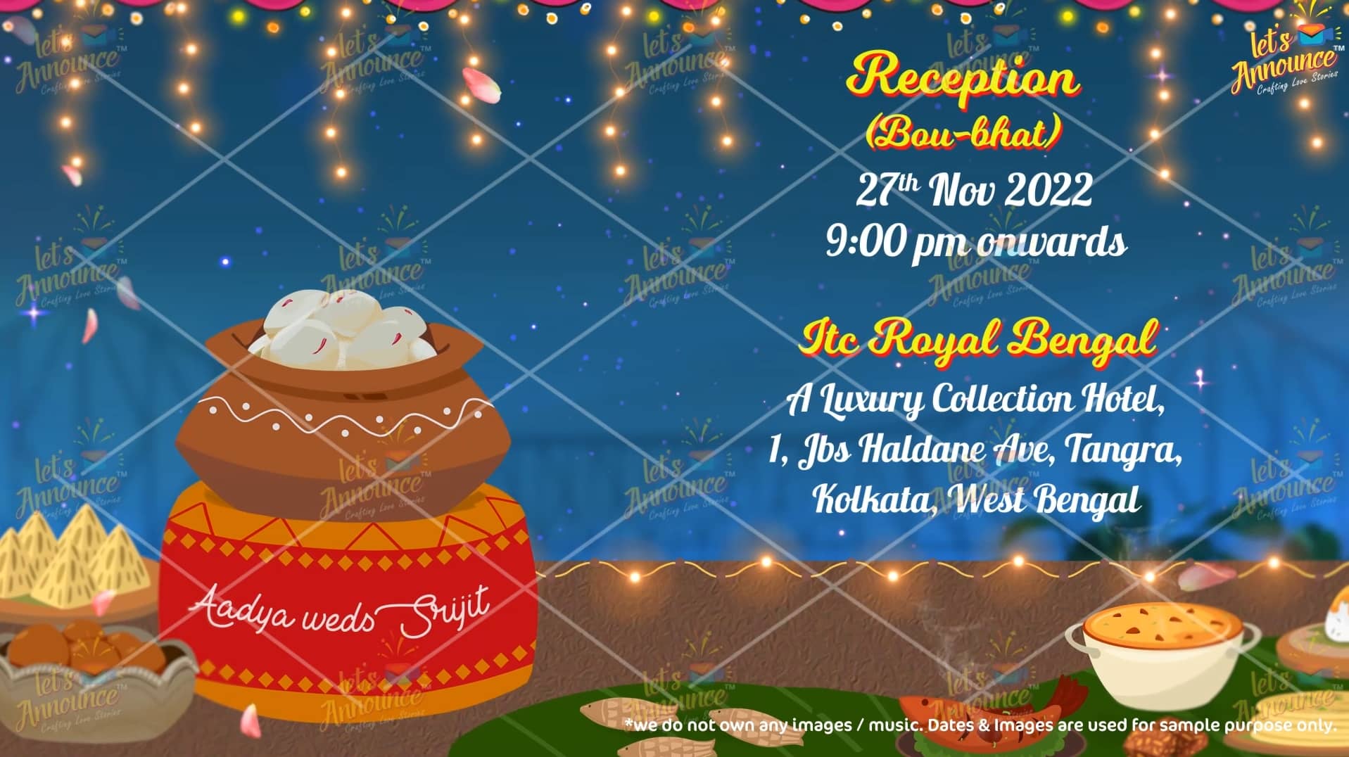 Bengali wedding Invitation -90 sec (USD 99$)