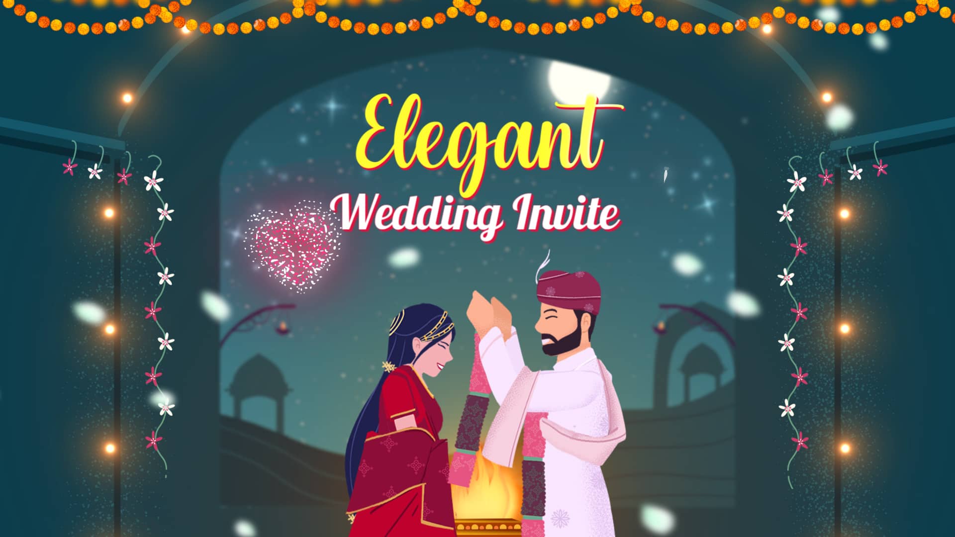 Elegant Wedding Invitation -95 sec (USD 100$)