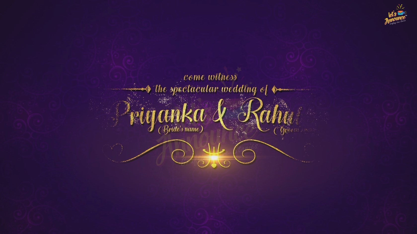 Royal Wedding Invite-68 sec(USD 75$)