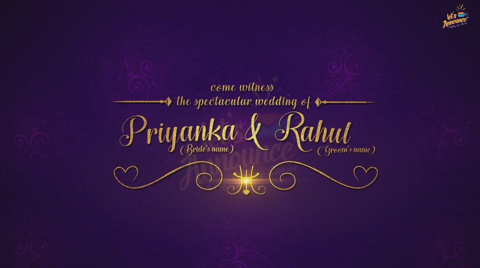 Royal Wedding Invite-68 sec(USD 75$)