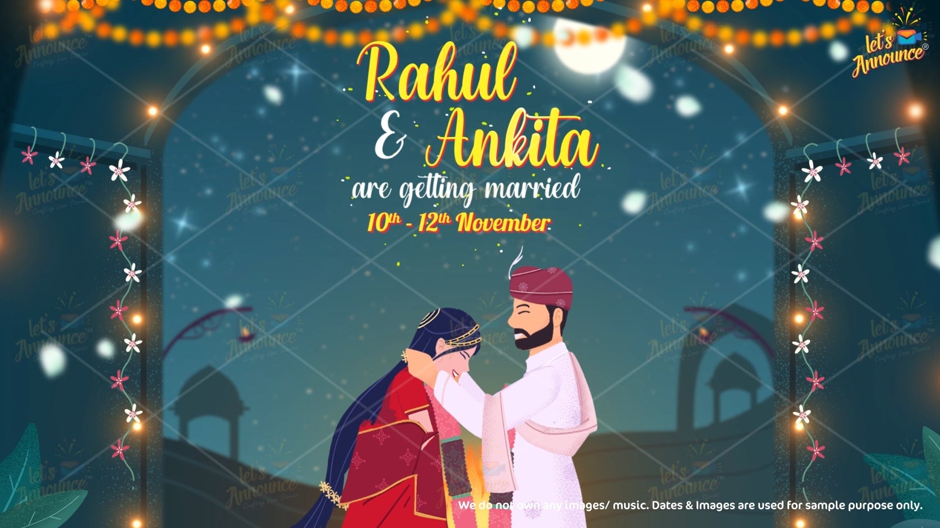 Elegant Wedding Invitation -95 sec (USD 100$)