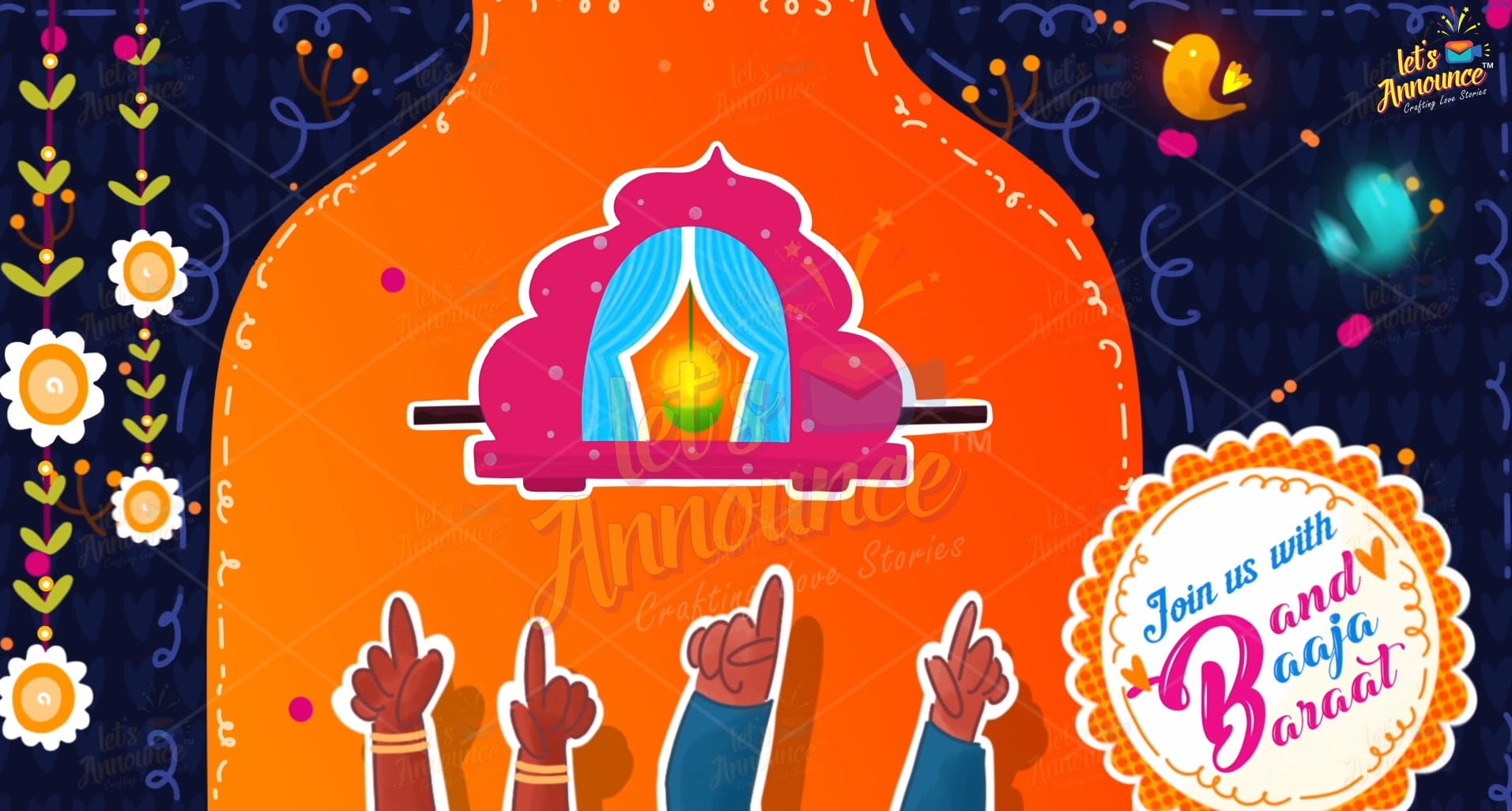 Doodle Wedding Invitation-86 sec(USD 110$)