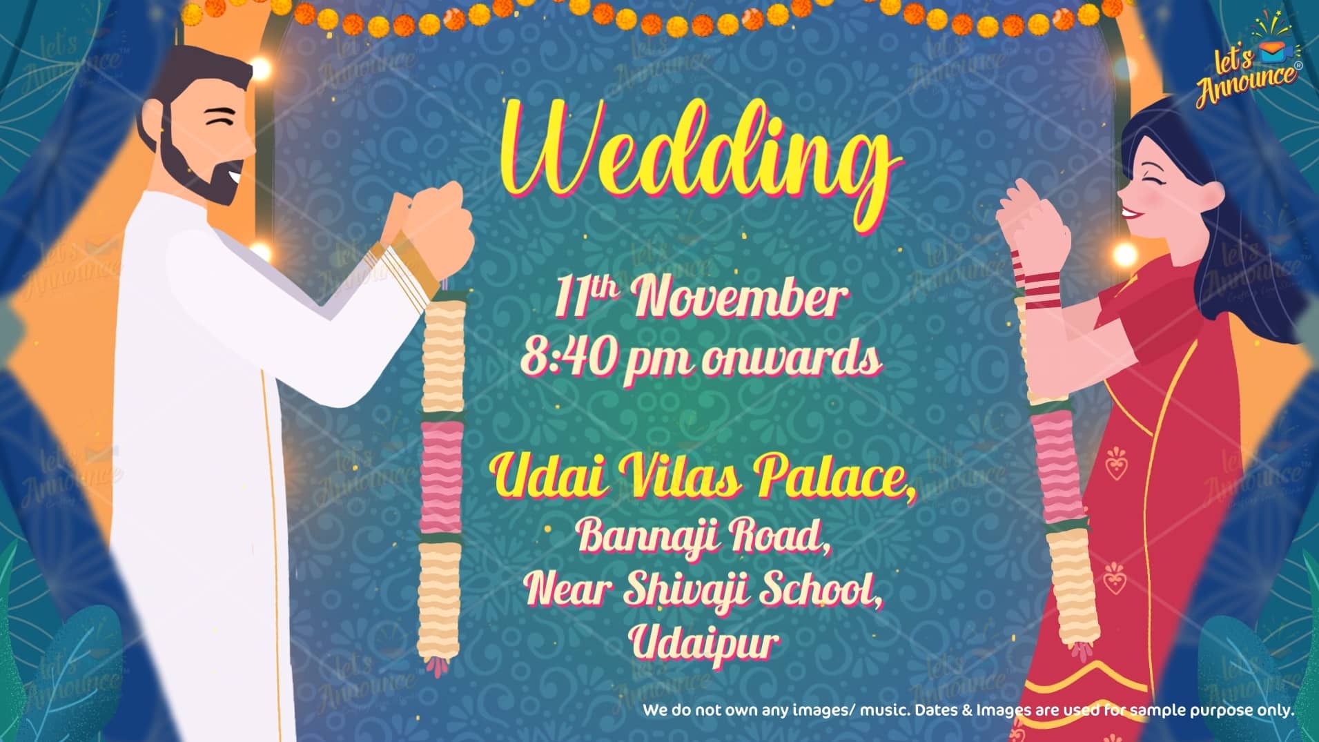 Elegant Wedding Invitation -95 sec (USD 100$)