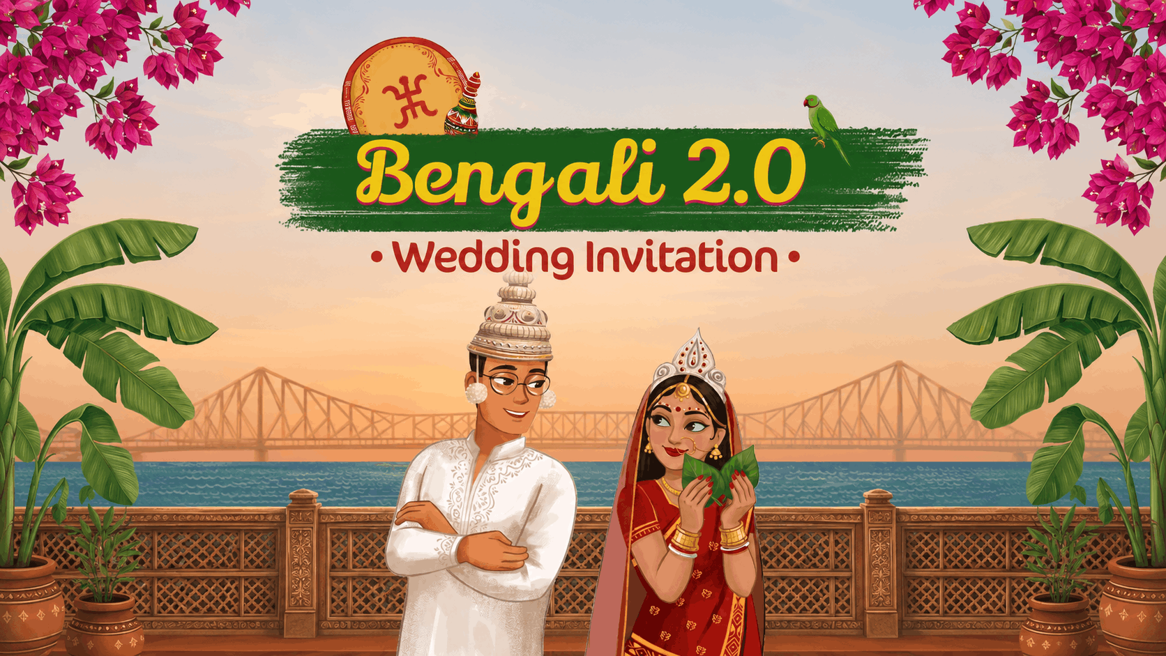 Bengali 2.0 Wedding Invite | Premium Digital Invitation -85 sec (USD 110$)
