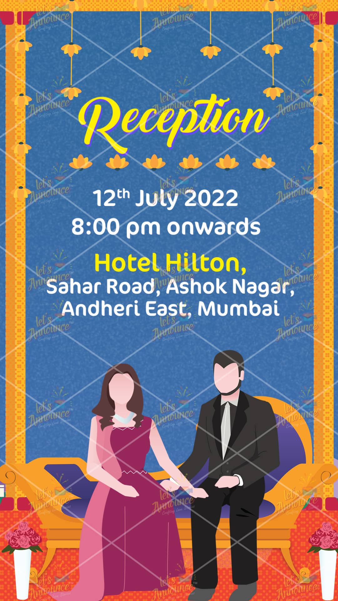The Awesome indian wedding invite Vertical-87 sec (USD 100$)