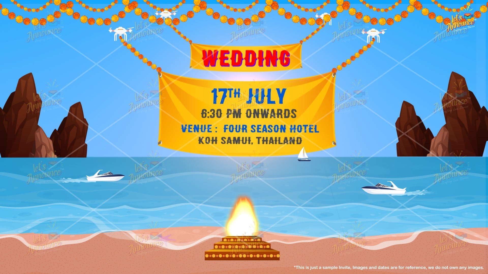 Amazing Beach Wedding Invite-61 sec (USD 100$)