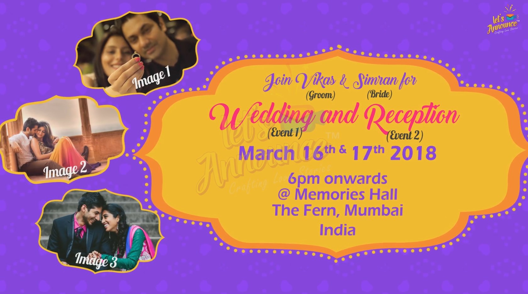 Indian Wedding and Sangeet Invitation-44 sec(USD 85$)