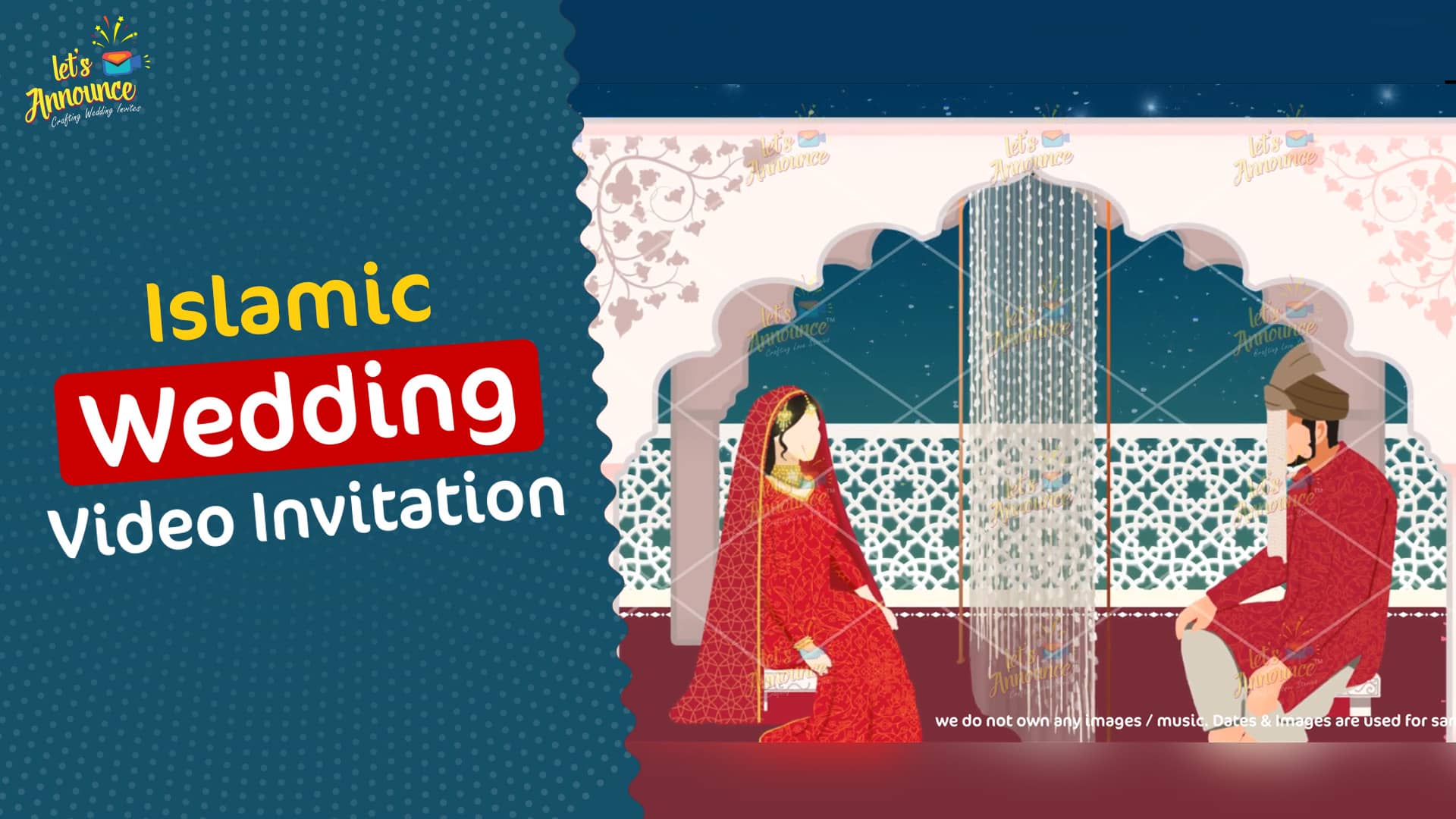 Islamic nikah wedding Invitation Vertical -90 sec (USD 99$)