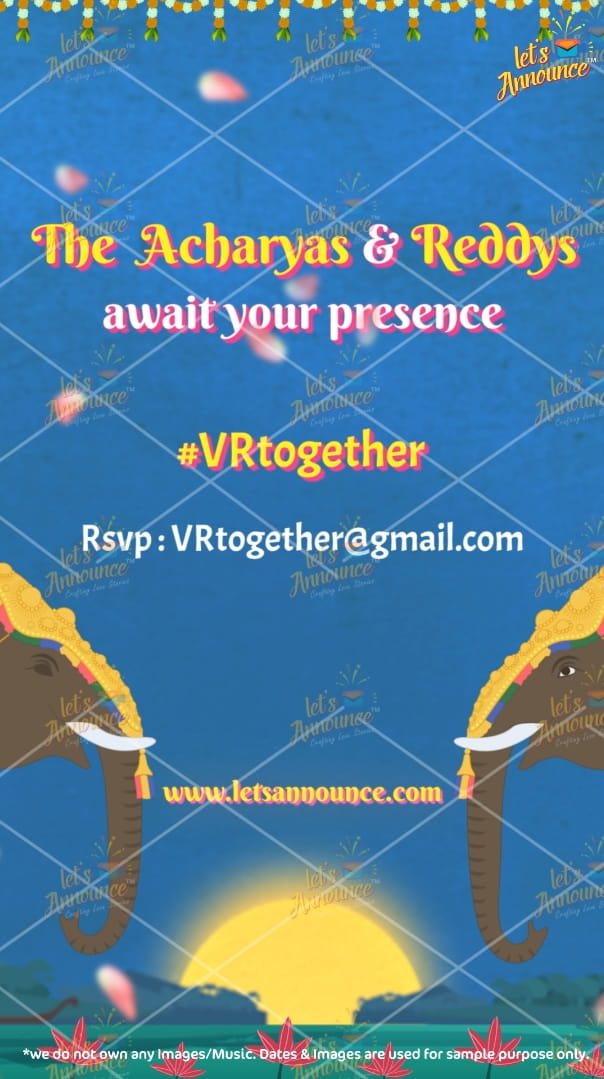 South Indian wedding invite Vertical -95 sec (USD 100$)