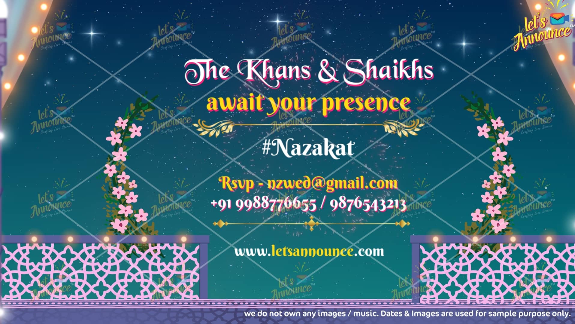 Islamic nikah wedding Invitation -90 sec (USD 99$)