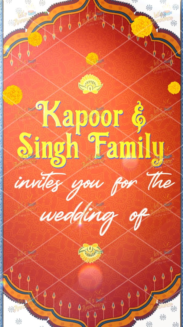 Kalamkari Wedding Card Vertical -60 sec (USD 75$)