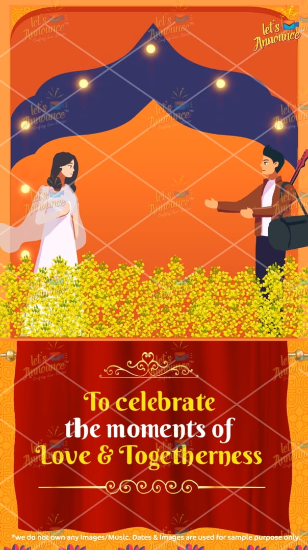 Rajasthani wedding invite Vertical -95 sec (USD 100$)