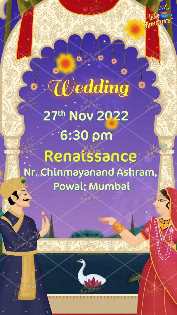 Pichwai Wedding Invite Vertical -60 sec (USD 75$)